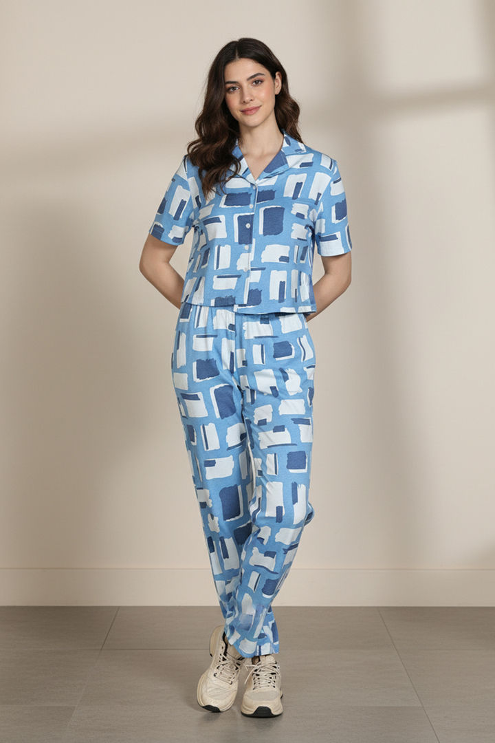 Zivame 2 Mile Fashion Knit Cotton Loungewear Set - Dutch Canal — image 2